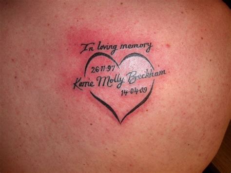 In Loving Memory Heart Tattoo On Back Shoulder Tattoo Ideas