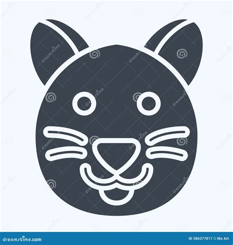 Icon Cat Related To Animal Symbol Glyph Style Simple Design Editable
