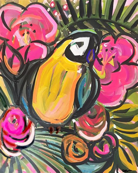 Bird Print On Paper Or Canvas Tropical Bird Maren Devine Art Llc