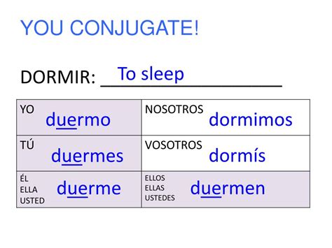 Dormir Conjugation