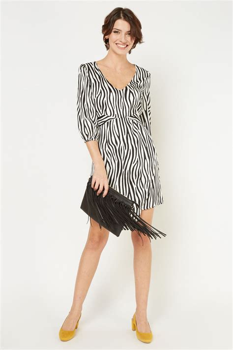 Zebra Print Wrap Dress Just 6