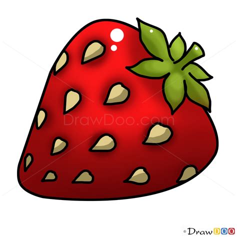 How to Draw Strawberry, Kids Draw - How to Draw, Drawing Ideas, Draw