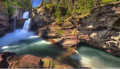 Glacier Park National Mary Montana Falls Waterfall