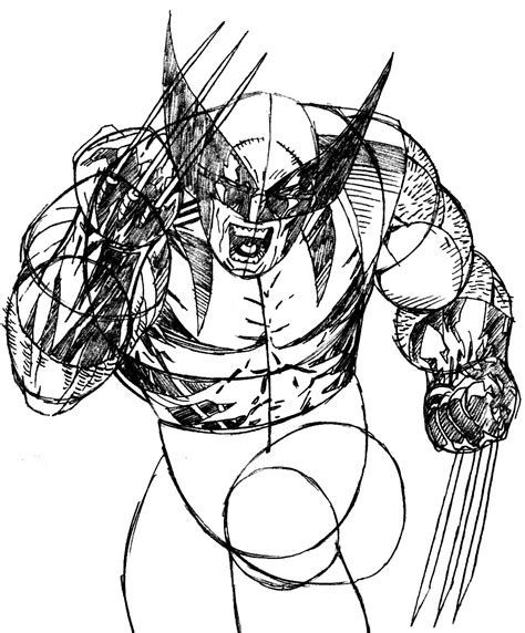 How To Draw Wolverine From Marvels X Men Superhero Team Drawing