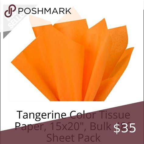 Tissue Paper Tangerine Bulk Pack 240 Sheets 15x20 In 2022