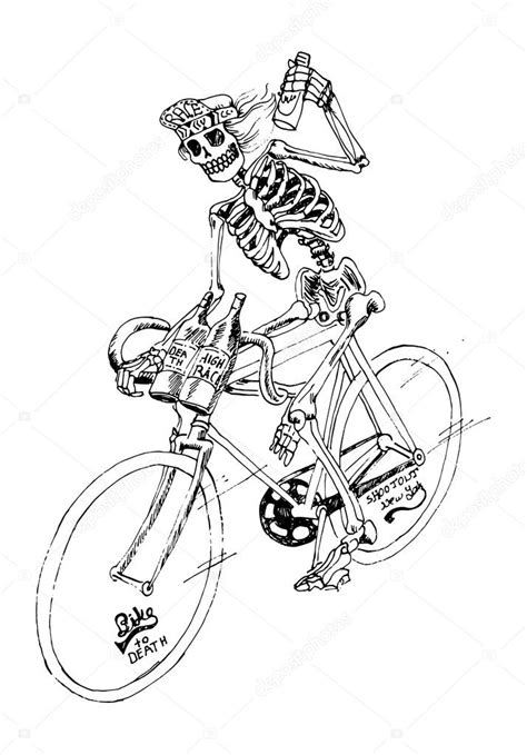 Skeleton Riding Bicycle Stock Vector Image By ©depositphotos01 97180622