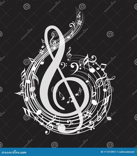 Music Note Background With Symbols Stock Vector Illustration Of Black