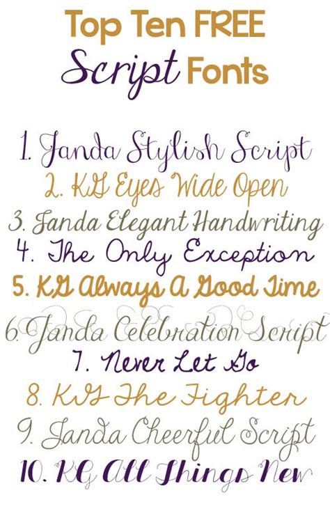 Here are 50 free handwriting fonts you can incorporate into your designs to give them a unique image via font meme. Top Ten Free Script Fonts | Fonts | Pinterest