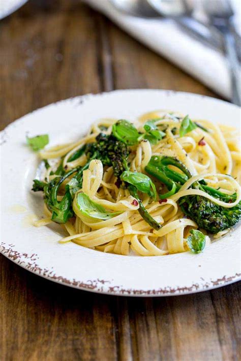 Charred Broccoli Pasta With Chilli And Goats Cheese Sprinkles And Sprouts