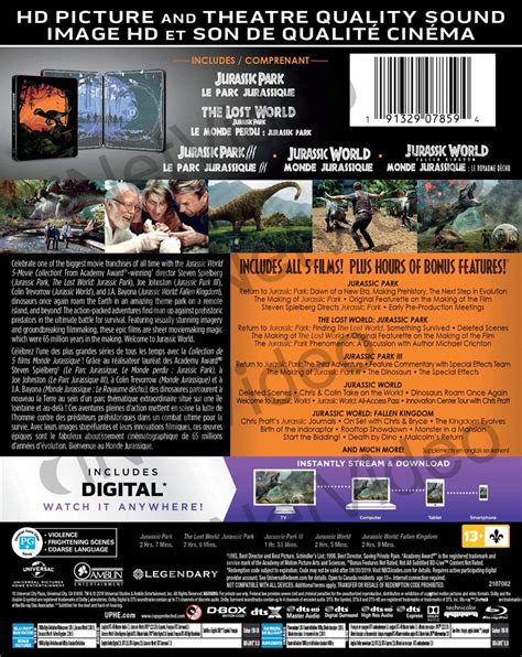 Jurassic World 5 Movie Collection Blu Ray Digital Hd Blu Ray