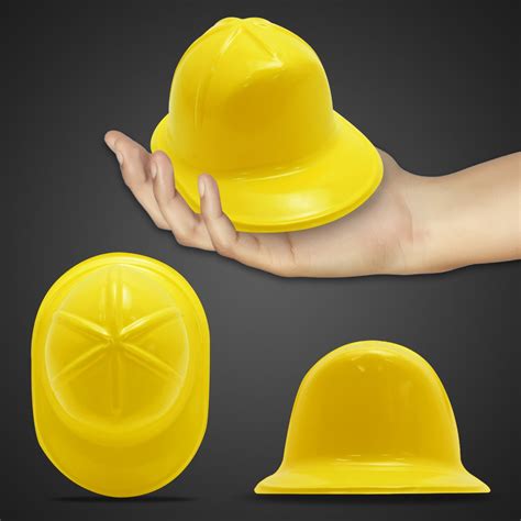 Mini Yellow Plastic Construction Hat Decorations