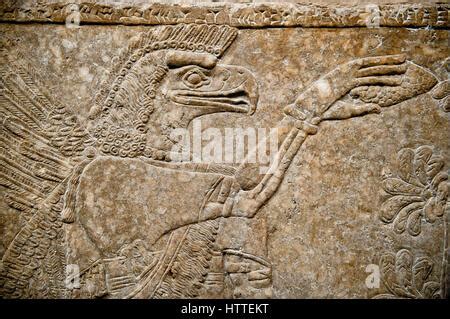 Assyrian Relief Sculpture Panel Of An Eagle Headed Protective Spirit