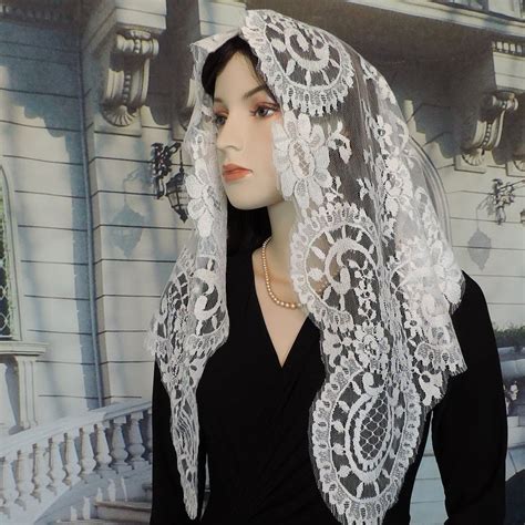 Elegant Lace Chapel Veil Mantilla Veil Hand Made In Spain