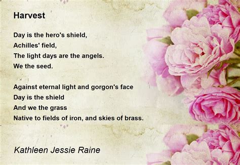 harvest poem by kathleen jessie raine poem hunter