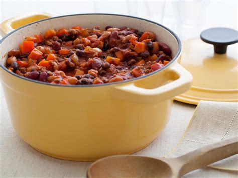 Cook until brown and crumbly, 8 to 10 minutes. Three Bean and Beef Chili Recipe | Ellie Krieger | Food ...
