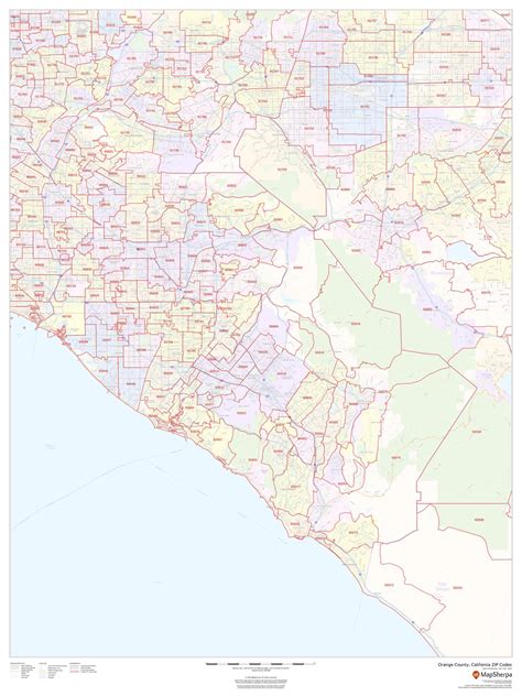 Buy Orange County California Zip Codes 36 X 48 Laminated Wall Map Online At Desertcart Bahamas