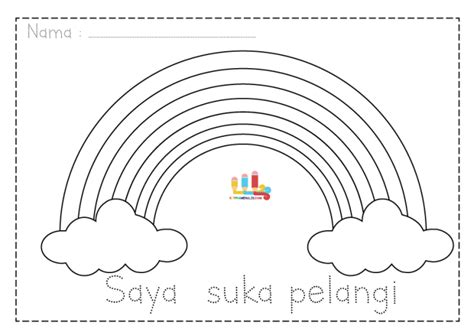 Lembaran Kerja Mewarna Prasekolah Jom Mewarna Pelangi Versi Grafik