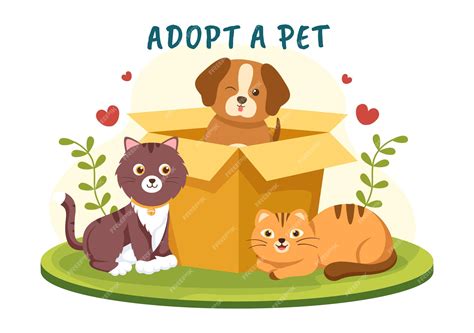 Premium Vector | Adopt a Pet From an Animal Shelter in the Form of Cats