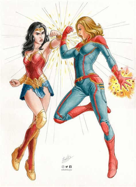 Artstation Wonder Woman Vs Captain Marvel