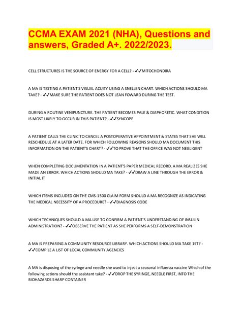 Exam Answer Question And Answer Medical Assistant Certification How