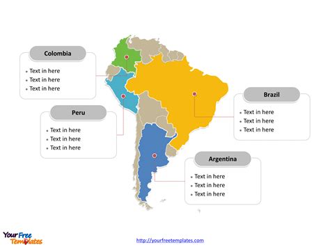 Free South America Editable Map Free Powerpoint Templates