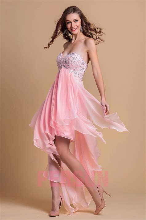 Cheap A Line Sweetheart High Low Prom Dress With Ruffle Persun