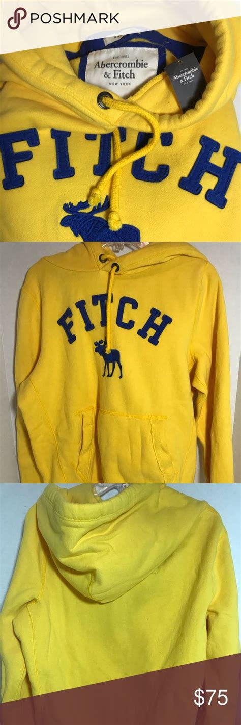 bnwt abercrombie and fitch muscle hoodie xxl yellow hoodie xxl sweatshirt shirt muscle shirts