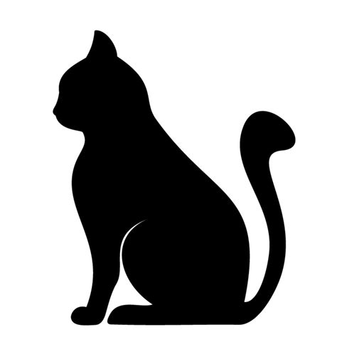 Black Silhouette Cat Vector Illustration Cat Vector Cat Quilt Cat