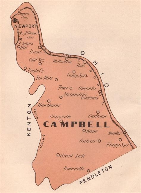 An Old Map Of The Town Of Campbell New York And Its Surrounding