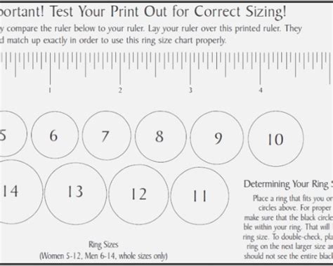Printable Ring Size Chart Actual Size Us Size Women International Ring