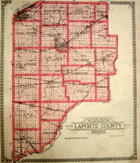 Laporte County Township Map La Porte County 1874 Indiana