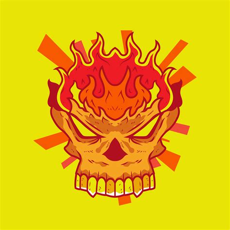 Flaming Skull 225176 Vector Art At Vecteezy