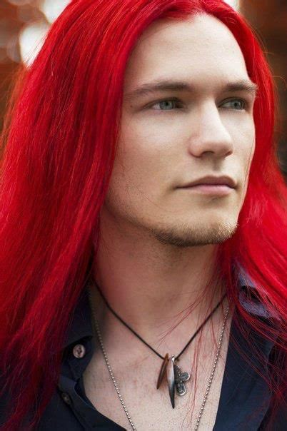Long Hair Guy With Dyed Red Hairstyle Looking Good Picture