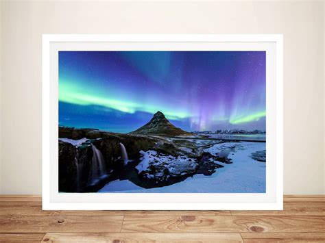 Iceland Aurora Northern Lights Framed Art Blue Horizon Prints Australia