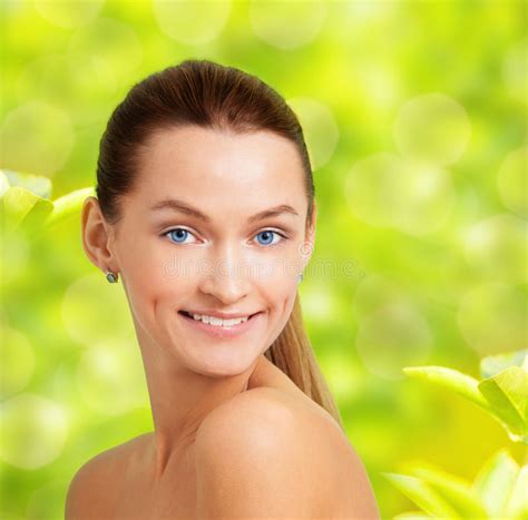 Green And Beauty Smilng Stock Image Image Of Clean Model 29738853