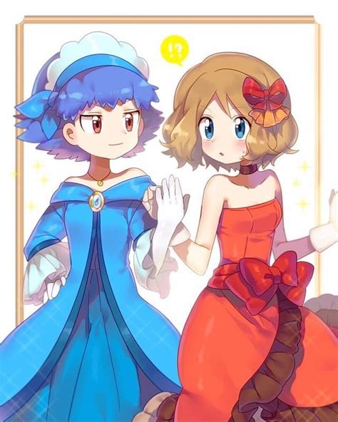 Serena And Miette Fondantshipping Pokémon Heroes Pokemon Waifu