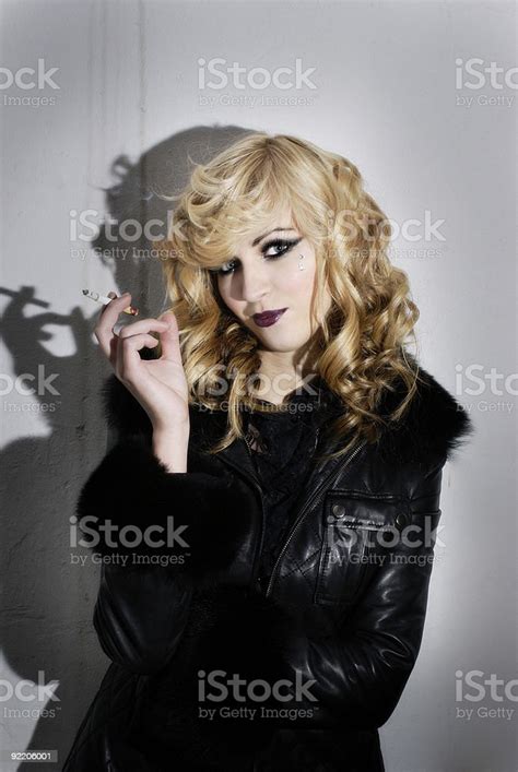 Blonde Girl Smoking Stock Photo Download Image Now Addiction