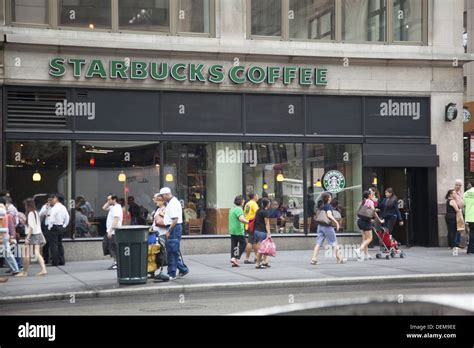 A Large Starbucks On 5th Avenue In New York City Stock Photo Alamy