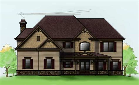 Homes with two stories might have all of the bedrooms on the top floor. Two Story 4 Bedroom Home Plan with 3-car garage