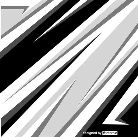 Abstract Racing Stripes Background With Black White And Grey Color
