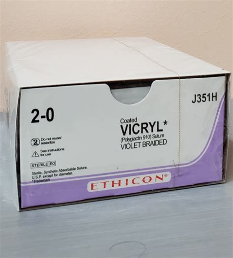 Ethicon J351h Coated Vicryl Suture Taper Point Ct 27 Size 2 0 3dz