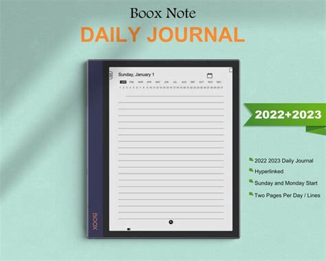 Boox Note Templates 2022 2023 Daily Journal Boox Note Air Etsy Uk