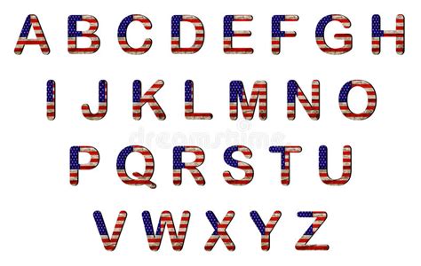 Alphabet Letters Usa Flag Stock Illustration Illustration Of Fonts