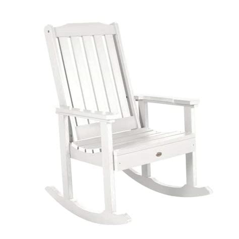 Highwood Lehigh White Recycled Plastic Outdoor Rocking Chair Ad Rkch1