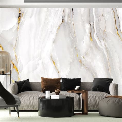 Marble Wallpaper Peel And Stick Marble Wall Mural Marble Etsy