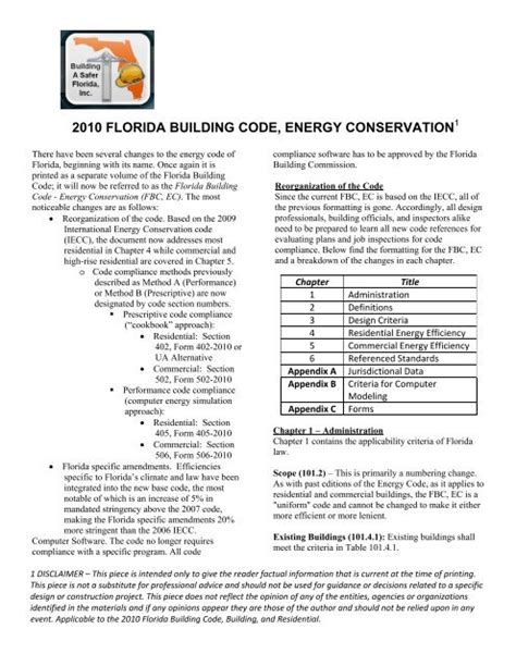 2010 Florida Building Code Energy Conservation