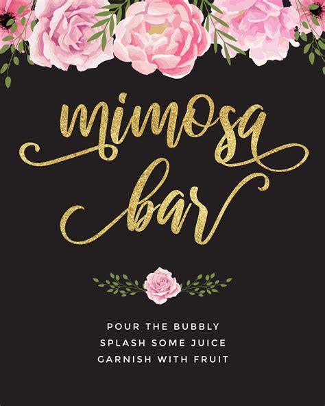 Free Printable Mimosa Bar Sign Printable World Holiday