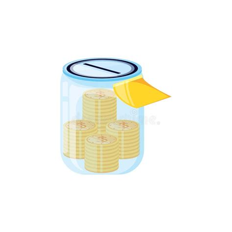 Saving Jar With Money Coins Stock Vector Illustration Of Flat Dollar