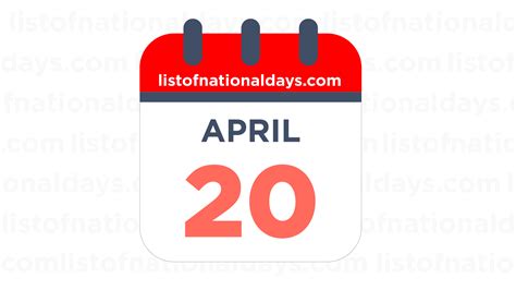 April 20th National Holidays Observances And Famous Birthdays