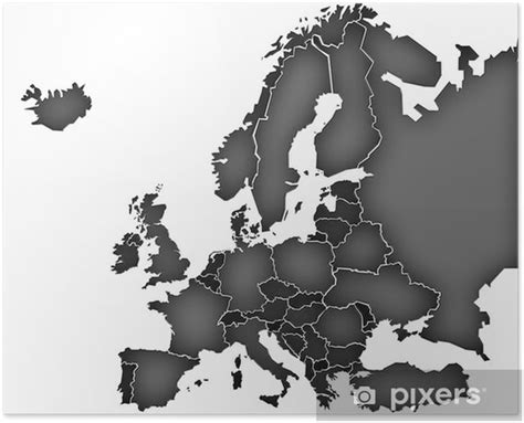 Carte Europe Carte De Leurope En Noir Et Blanc Gambaran